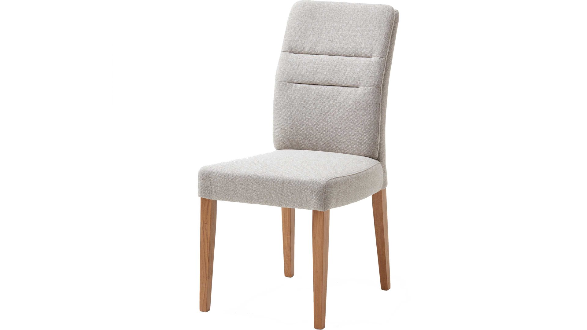 Vierfußstuhl Standard furniture factory aus Stoff in Beige Polsterstuhl bzw. Sitzmöbel Flynn schlammfarbener Webstoff Nexus 9013 &  Eichenholzfüße