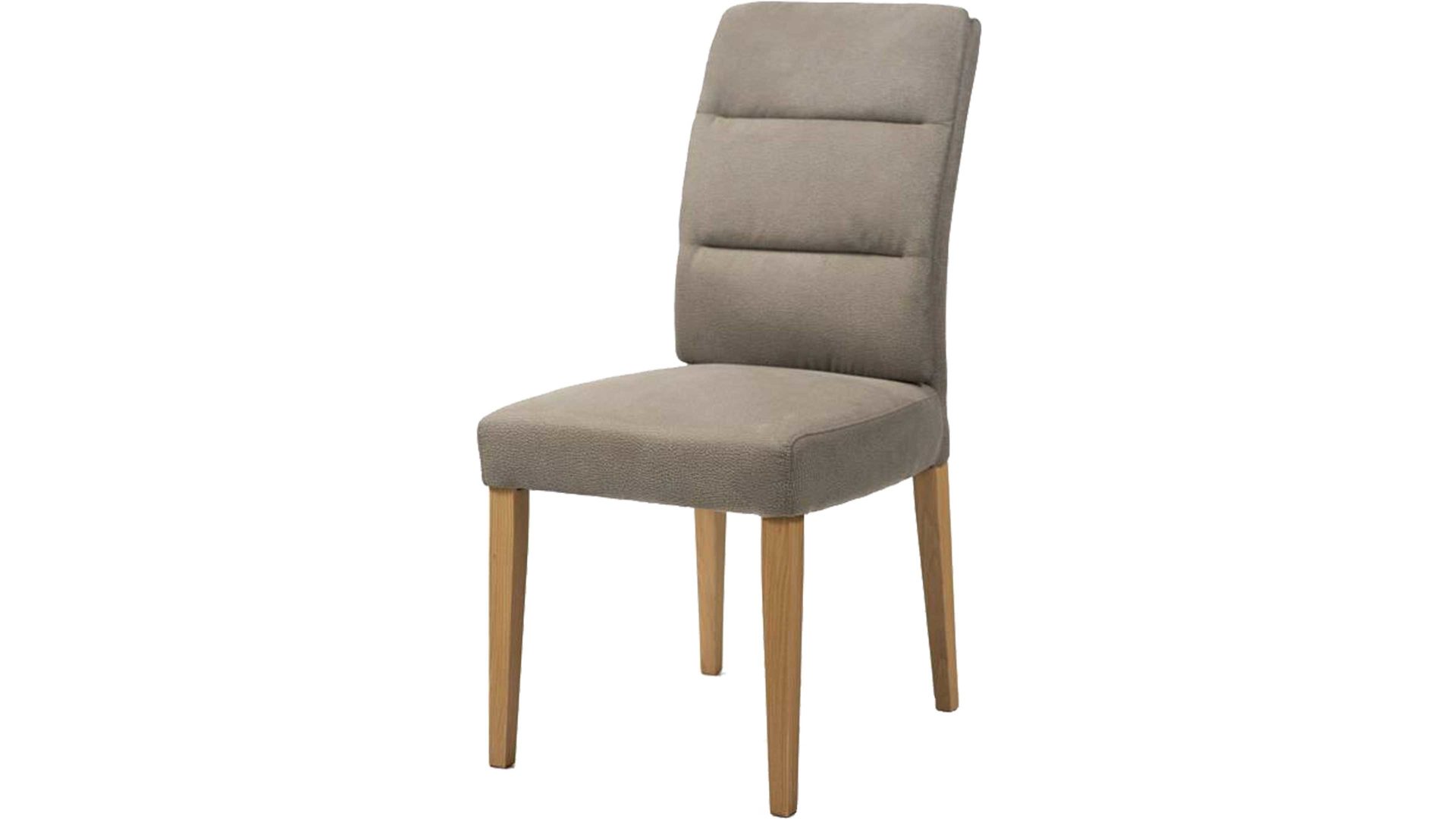 Vierfußstuhl Standard furniture factory aus Stoff in Grau Polsterstuhl bzw. Sitzmöbel Flynn taupefarbene Mikrofaser Hera 3101 & Buchenholzfüße