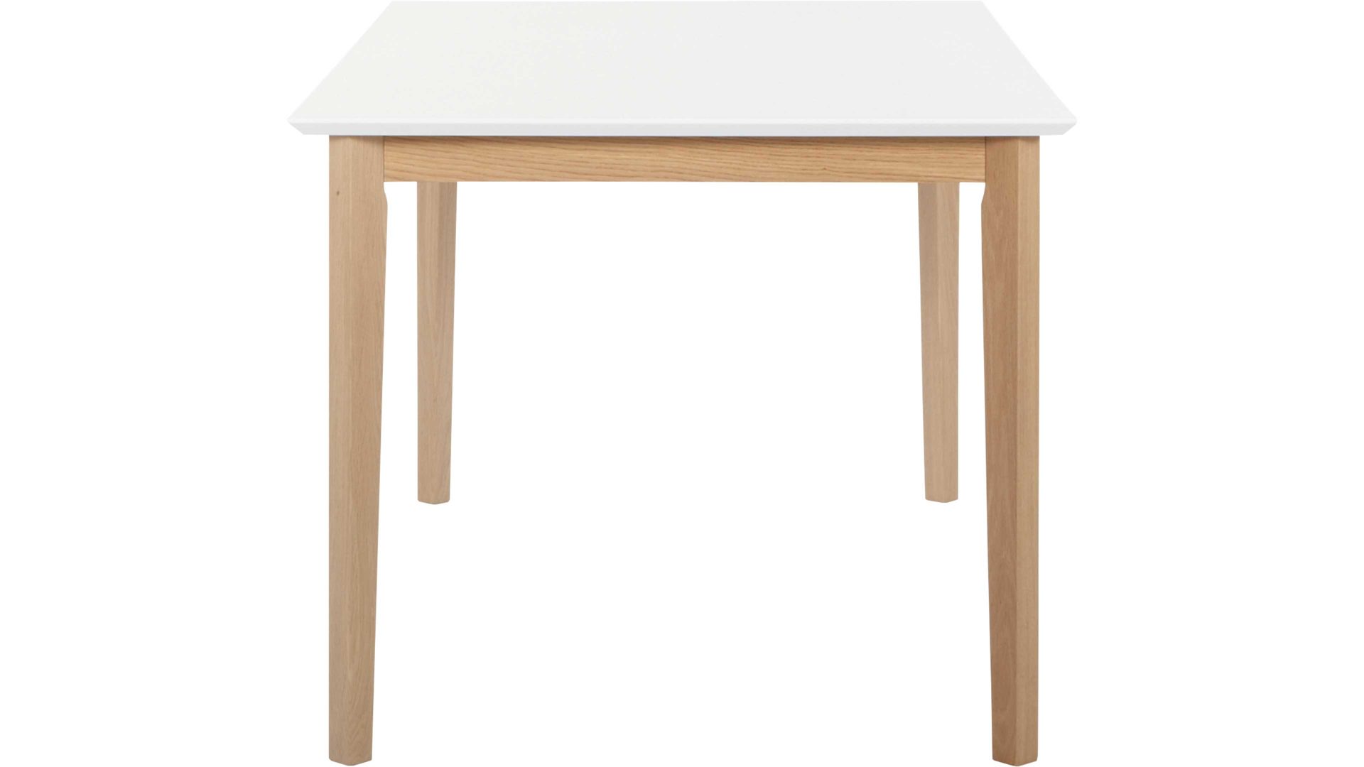 Esstisch Standard furniture factory aus Holz in Weiß Esszimmertisch Bonny Mattweiß & geölte Eiche - ca. 140 x 80 cm