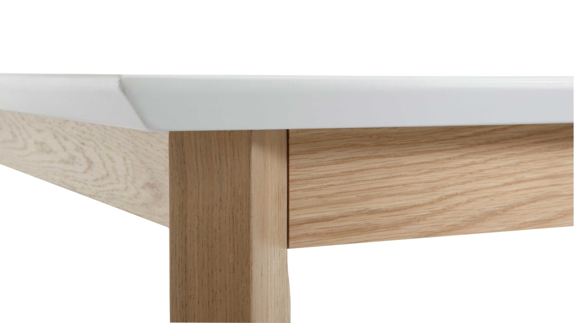 Esstisch Standard furniture factory aus Holz in Weiß Esszimmertisch Bonny Mattweiß & geölte Eiche - ca. 140 x 80 cm
