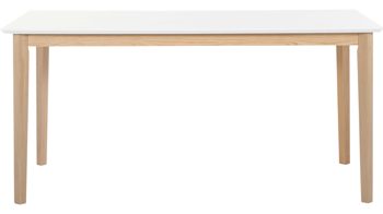 Esstisch Standard furniture factory aus Holz in Weiß Esszimmertisch Bonny Mattweiß & geölte Eiche - ca. 140 x 80 cm