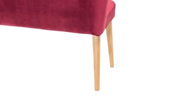 Polsterbank Standard furniture factory aus Stoff in Rot Polsterbank bzw. Sitzbank Jaca chiantifarbener Bezug Brussels 36 & Eiche – Länge ca. 162 cm