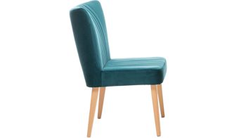 Polsterstuhl Standard furniture factory aus Stoff in Petrol Polsterstuhl bzw. Sitzmöbel Jan petrolfarbener Velours Brussels 707 & Eiche