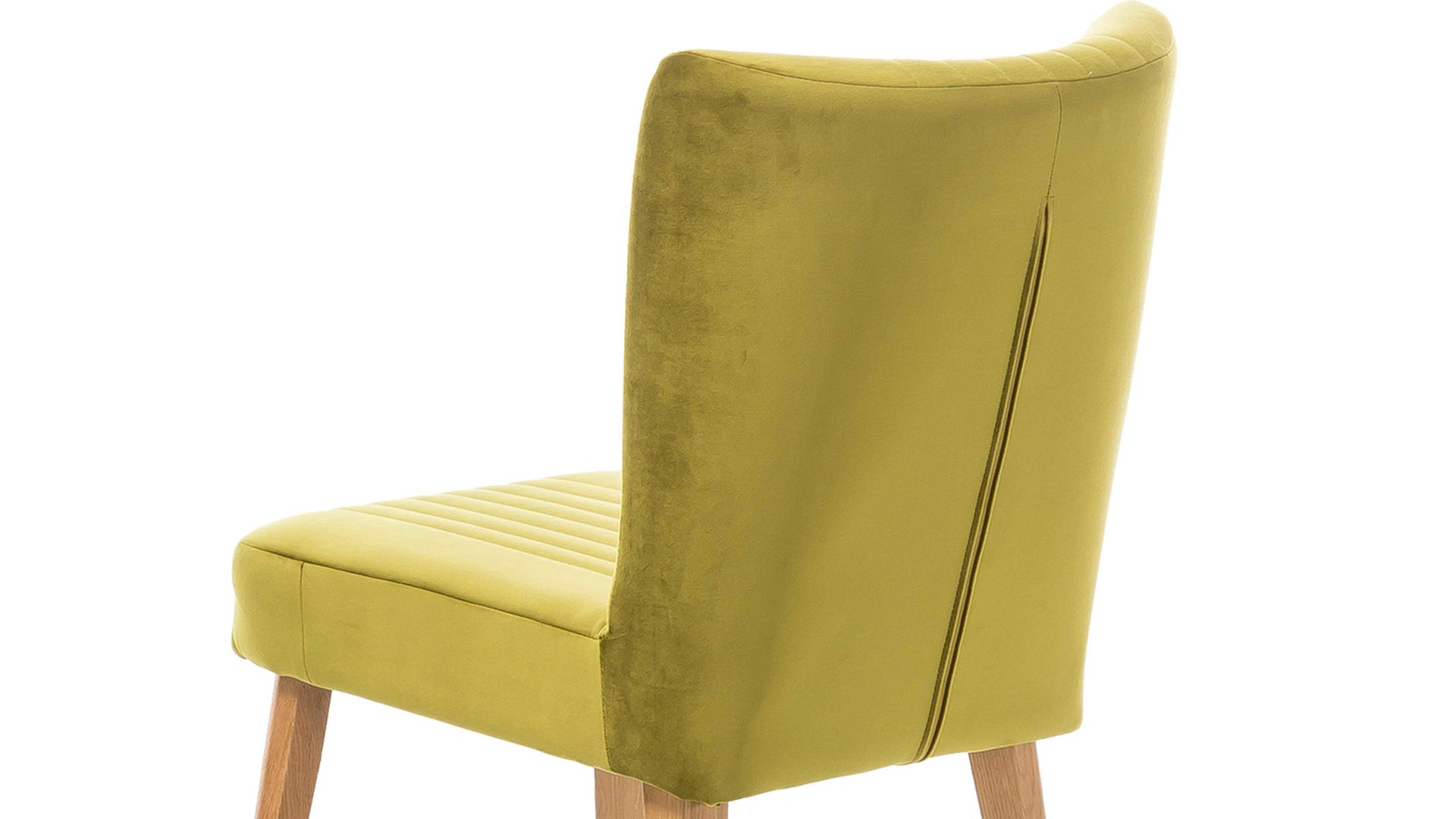 Polsterstuhl Standard furniture factory aus Stoff in Hellgrün Polsterstuhl - Sitzmöbel Jan olivgrüner Velours Brussels 429 & Eiche