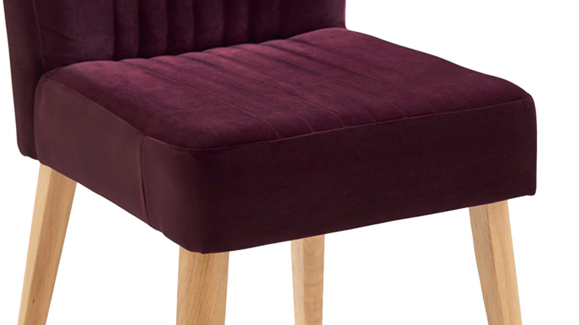 Polsterstuhl Standard furniture factory aus Stoff in Dunkelrot Polsterstuhl Jan als Esszimmermöbel einsetzbar chiantifarbener Velours Brussels 36 & Eiche