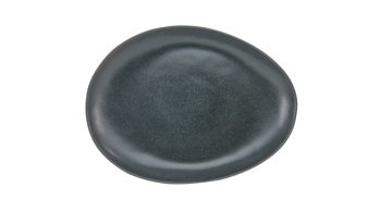 Essteller Creatable aus Steinzeug in Schwarz CREATABLE Pietra – Speiseteller schwarzes Steinzeug – ca. 27 x 20 cm