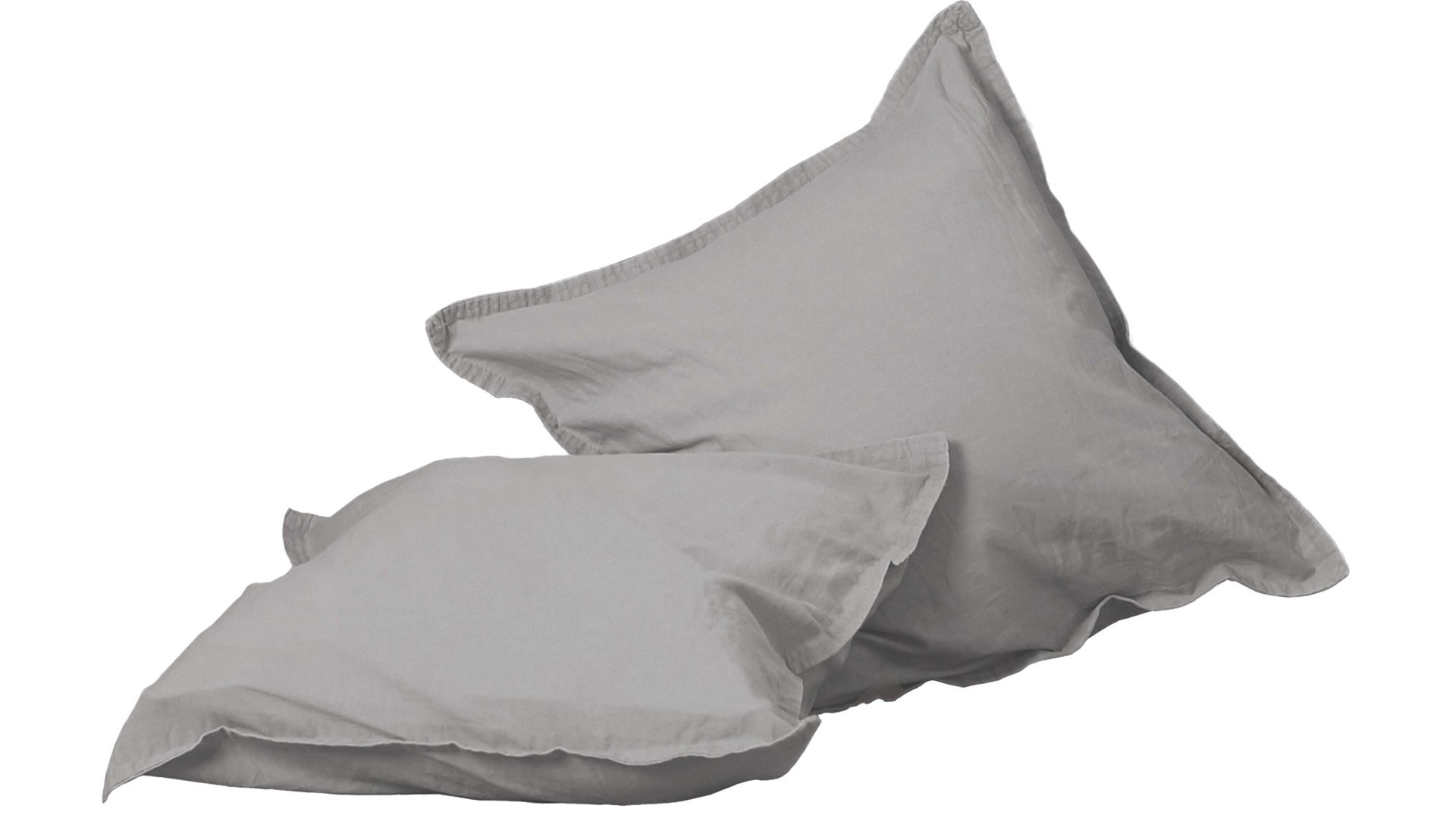 Bettwäsche-Set H. g. hahn haustextilien® aus Stoff in Hellgrau HAHN Bettwäsche-Set Stone Washed kittfarbene Baumwolle – dreiteilig, ca. 240 x 220 cm