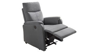 Relaxsessel Pro.com aus Stoff in Anthrazit Bristol - Relaxsessel mit USB-Anschluss anthrazitfarbener Webstoff & schwarzes Metallgestell