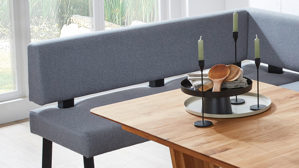 Eckbank PARTNERRING COLLECTION aus Stoff in Grau PARTNERRING COLLECTION Dordrecht - Eckbank steingrauer Boucle Today 85 - Stellfläche ca. 167 x 192 cm