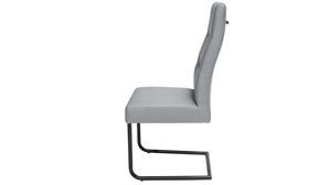 Schwingstuhl PARTNERRING COLLECTION aus Stoff in Grau PARTNERRING COLLECTION Schwingstuhl Hilo silbergraue Lederoptik Vega 80 & schwarzes Rundrohr