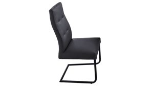 Schwingstuhl PARTNERRING COLLECTION aus Stoff in Dunkelgrau PARTNERRING COLLECTION Schwingstuhl Hilo dunkelgraue Lederoptik Vega 95 & schwarzes Rundrohr