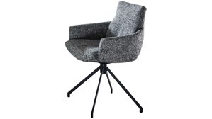 Vierfußstuhl PARTNERRING COLLECTION aus Stoff in Dunkelgrau PARTNERRING COLLECTION Armlehnstuhl Stan graphitfarbenes Boucle Coco C00 & schwarzes Eisen
