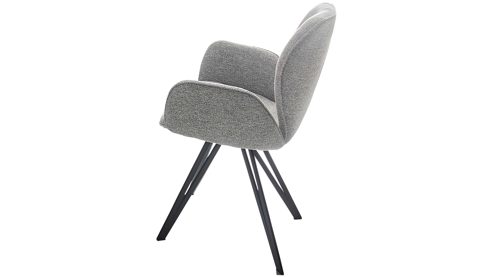 Vierfußstuhl PARTNERRING COLLECTION aus Stoff in Grau PARTNERRING COLLECTION Armlehnstuhl Barolo mit Drehfunktion grauer Boucle Elegant Wish E09 & schwarzes Eisen