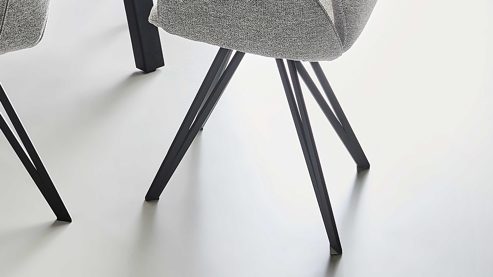 Vierfußstuhl PARTNERRING COLLECTION aus Stoff in Grau PARTNERRING COLLECTION Armlehnstuhl Barolo mit Drehfunktion grauer Boucle Elegant Wish E09 & schwarzes Eisen