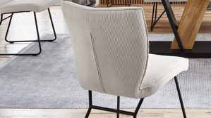 Polsterstuhl PARTNERRING COLLECTION aus Stoff in Weiß PARTNERRING COLLECTION Serie Conny - Polsterstuhl cremeweißer Cord Rebel 897 & schwarzes Eisen