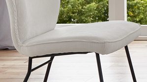 Polsterstuhl PARTNERRING COLLECTION aus Stoff in Weiß PARTNERRING COLLECTION Serie Conny - Polsterstuhl cremeweißer Cord Rebel 897 & schwarzes Eisen