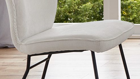 Polsterstuhl PARTNERRING COLLECTION aus Stoff in Weiß PARTNERRING COLLECTION Serie Conny - Polsterstuhl cremeweißer Cord Rebel 897 & schwarzes Eisen