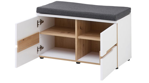 Garderoben-Set Innostyle aus Holz in Weiß Garderoben Serie Memphis - Garderoben-Set Weiß & Artisan Eiche - fünfteilig