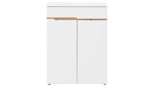 Schuhschrank Innostyle aus Holz in Weiß Garderoben Serie Memphis - Schuhschrank Weiß & Artisan Eiche - ca. 80 x 107 cm