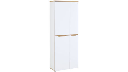 Aktenschrank Innostyle aus Holz in Weiß Büro Serie Memphis - Büroschrank Weiß & Artisan Eiche - ca. 75 x 197 cm