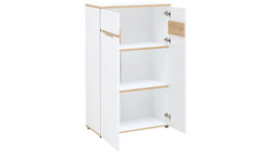 Aktenschrank Innostyle aus Holz in Weiß Büro Serie Memphis - Büroschrank Weiß & Artisan Eiche - ca. 75 x 122 cm