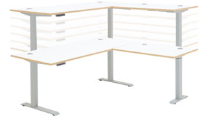 Eckschreibtisch Innostyle aus Holz in Weiß Büro Serie Memphis - Winkelschreibtisch Weiß & Artisan Eiche - höhenverstellbar, ca. 185 x 177 cm