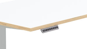 Eckschreibtisch Innostyle aus Holz in Weiß Büro Serie Memphis - Winkelschreibtisch Weiß & Artisan Eiche - höhenverstellbar, ca. 185 x 177 cm