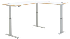 Eckschreibtisch Innostyle aus Holz in Weiß Büro Serie Memphis - Winkelschreibtisch Weiß & Artisan Eiche - höhenverstellbar, ca. 185 x 177 cm