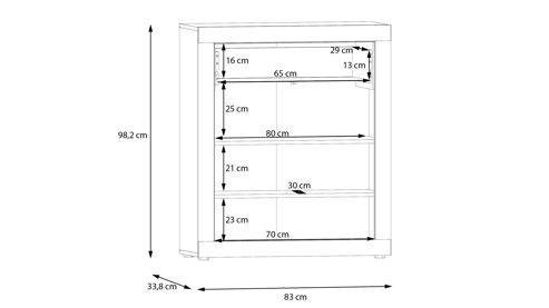 Kommode Forte® aus Holz in Weiß Garderobenprogramm Baccio - Kommode-Set Weiß & Artisan Eiche – ca. 83 x 98 cm