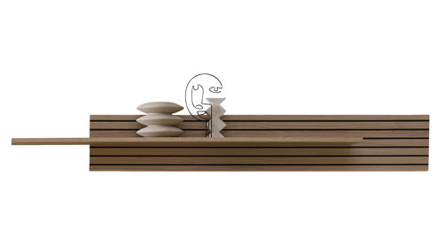 Wandregal Innostyle aus Holz in Hellbraun Wohnzimmer Serie Ina - Wandboard Kaschmir & Riva Eiche - Länge ca. 160 cm