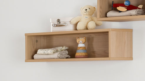 Wandregal Paidi aus Holz in Holzfarben PAIDI Babyzimmer Mila & Ben – Wandbox Scandinavian Wood - ca. 70 x 19 cm