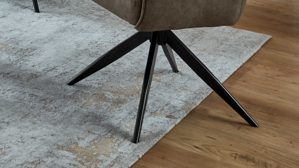 Vierfußstuhl PARTNERRING COLLECTION aus Stoff in Dunkelbraun PARTNERING COLLECTION Armlehnstuhl Cottage mit Drehfunktion steinfarbene Mikrofaser Aberdeen & schwarzes Eisen