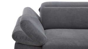 Ecksofa KAWOO aus Stoff in Grau KAWOO Polsterprogramm Exit - Funktions-Ecksofa grauer Velourbezug Onega 07 - Stellfläche ca. 314 x 198 cm