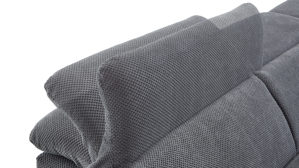 Ecksofa KAWOO aus Stoff in Grau KAWOO Polsterprogramm Exit - Funktions-Ecksofa grauer Velourbezug Onega 07 - Stellfläche ca. 314 x 198 cm