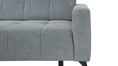 Ecksofa KAWOO aus Stoff in Hellgrau KAWOO Polsterprogramm Nil - Funktions-Ecksofa hellgrauer Chenillebezug Aragon 90 - Stellfläche ca. 203 x 277 cm