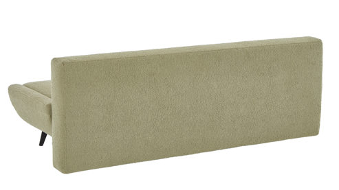 Schlafsofa Restyl aus Stoff in Grün Schlafsofa Xally olivfarbener Chenillebezug 1-6419 & schwarze Metallfüße