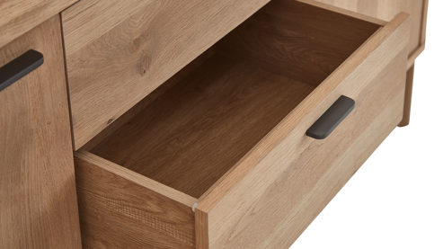 Sideboard WOODS & TRENDS aus Holz in Holzfarben WOODS & TRENDS Esszimmer Serie Zade - Sideboard Eiche - zwei Türen, drei Schubladen, Breite ca. 180 cm