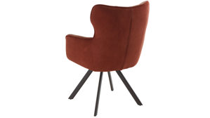 Vierfußstuhl Habufa® aus Stoff in Rot HABUFA® Polsterstuhl Joah mit Drehfunktion kupferfarbener Bezug & graphitfarbenes Metall