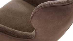 Vierfußstuhl Habufa® aus Stoff in Braun HABUFA® Polsterstuhl Joah mit Drehfunktion lava-leberfarbener Bezug & graphitfarbenes Metall