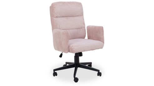 Bürostuhl Duo collection aus Stoff in Rosa Drehsessel Charly altrosafarbener Cordbezug & schwarzes Drehkreuz