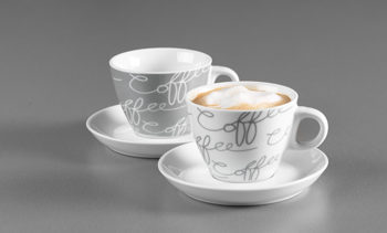 Cappuccinotasse Ritzenhoff & breker aus Porzellan in Grau Ritzenhoff & Breker Cappuccinotassen Cornello Grey Porzellan in Weiß- & Grautönen - zweiteilig, ca. 180 ml Fassungsvermögen