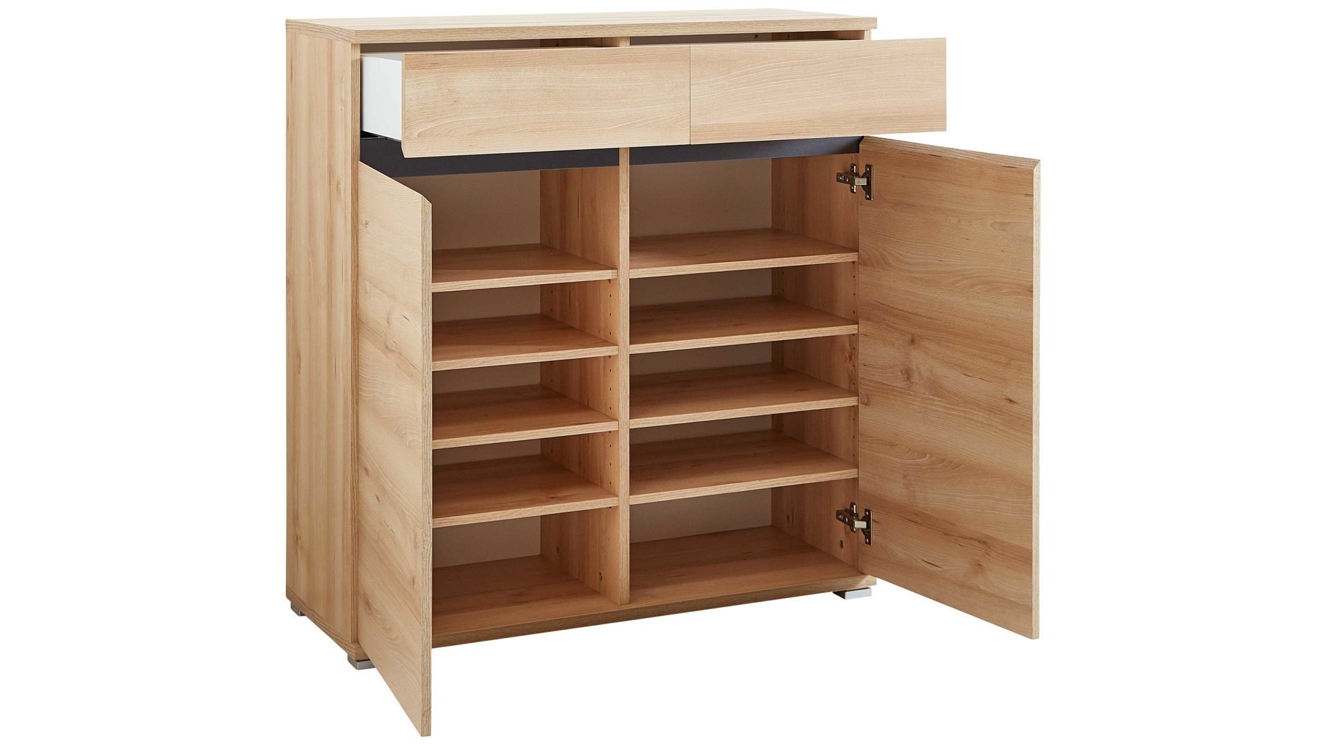 Schuhschrank Germania aus Holz in Holzfarben Schuhschrank Lissabon, ein Flurschrank mit Komfort Edelbuche - zwei Türen & eine Schublade