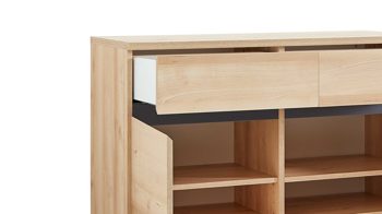 Schuhschrank Germania aus Holz in Holzfarben Schuhschrank Lissabon, ein Flurschrank mit Komfort Edelbuche - zwei Türen & eine Schublade