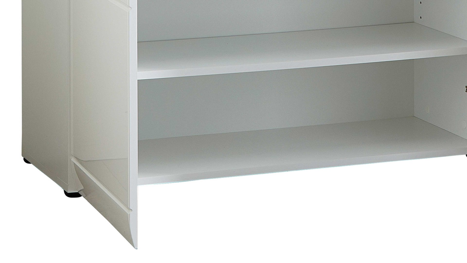 Schuhschrank Germania aus Holz in Weiß Schuhschrank Adana, ein Dielenmöbel weiße Hochglanzfronten & Kunststoffoberflächen - zwei Türen