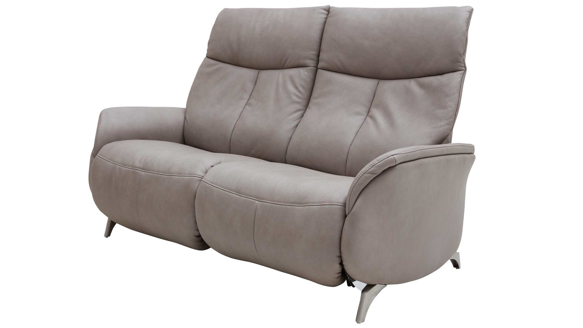 Dreisitzer Interliving aus Leder in Grau Interliving Sofa Serie 4211 – Dreisitzer 12H titanfarbenes LongLife-Leder & Edelstahlfüße – Länge ca. 197 cm