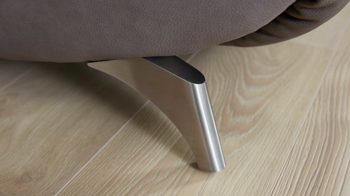 Dreisitzer Interliving aus Leder in Grau Interliving Sofa Serie 4211 – Dreisitzer 12H titanfarbenes LongLife-Leder & Edelstahlfüße – Länge ca. 197 cm