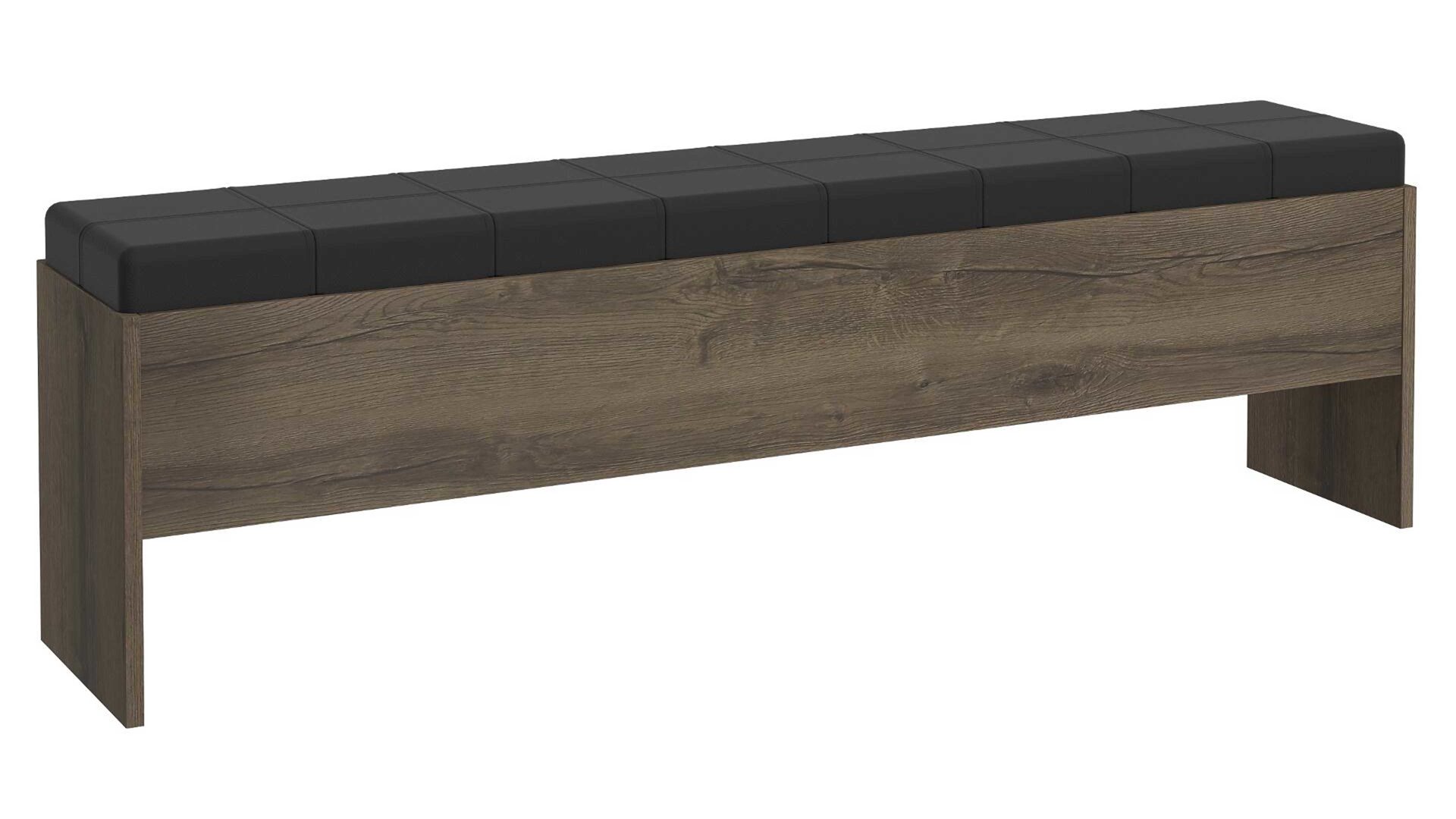 Polsterbank Forte® aus Holz in Holzfarben Bettbank Bellevue Schwarzeiche & Schlamm – Länge ca. 185 cm