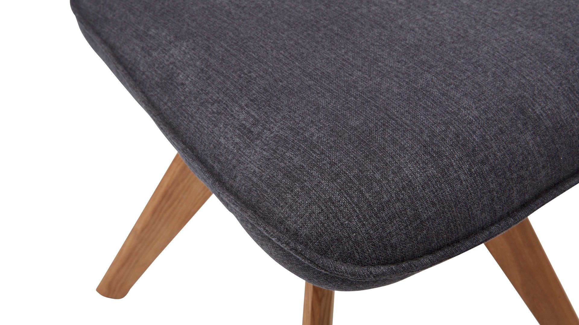 Polsterstuhl Interliving aus Stoff in Dunkelgrau Interliving Esszimmer Serie 5102 – Polsterstuhl U111 mit Drehfunktion graphitfarbener Bezug Tirol 480 & Wildeiche