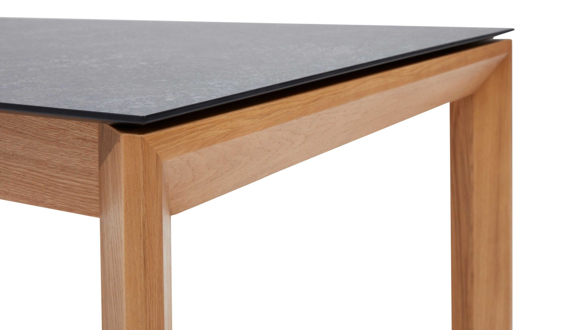 Auszugtisch Interliving aus Holz in Grau Interliving Esszimmer Serie 5102 – Auszugtisch V133 granitfarbenes HPL & Wildeiche – ca. 200-300 x 90 cm
