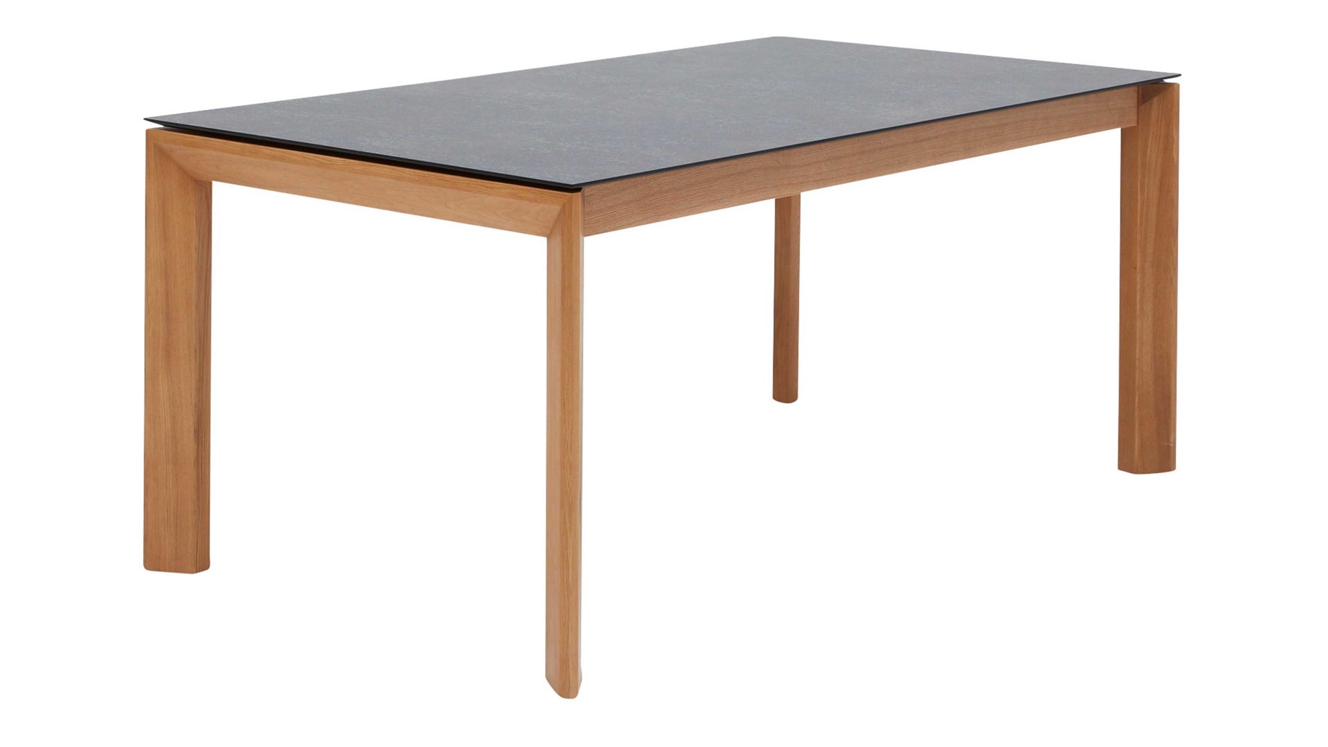 Auszugtisch Interliving aus Holz in Grau Interliving Esszimmer Serie 5102 – Auszugtisch V133 granitfarbenes HPL & Wildeiche – ca. 160-260 x 90 cm